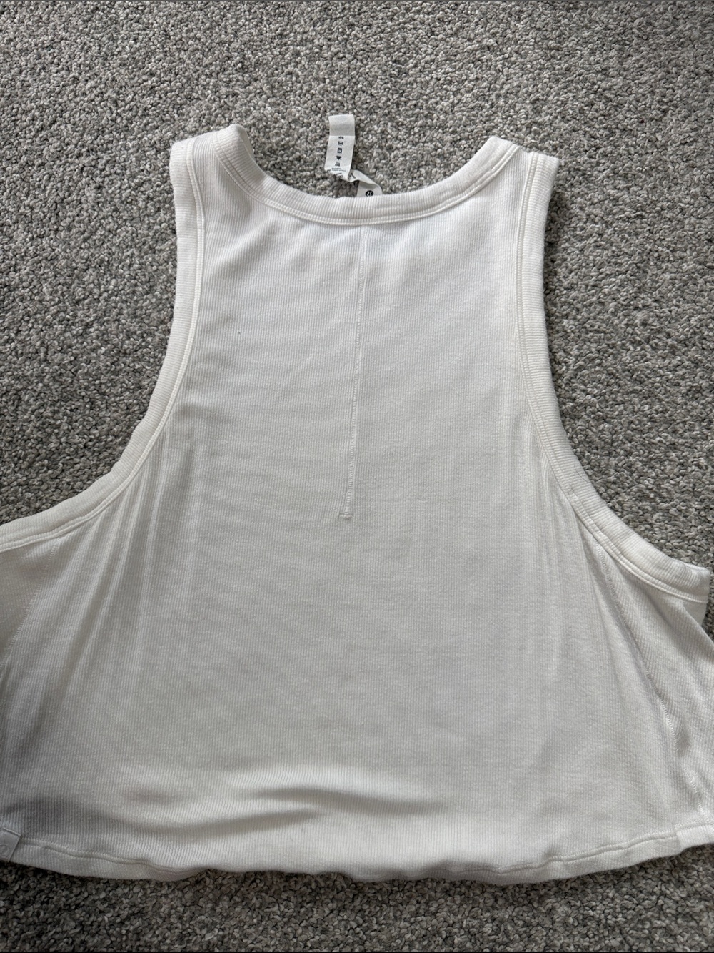 lululemon athletica White Ribbed Cropped Tank